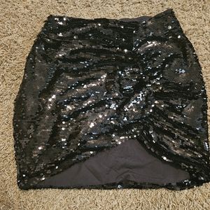 Vici Black Sequin Mini Skirt